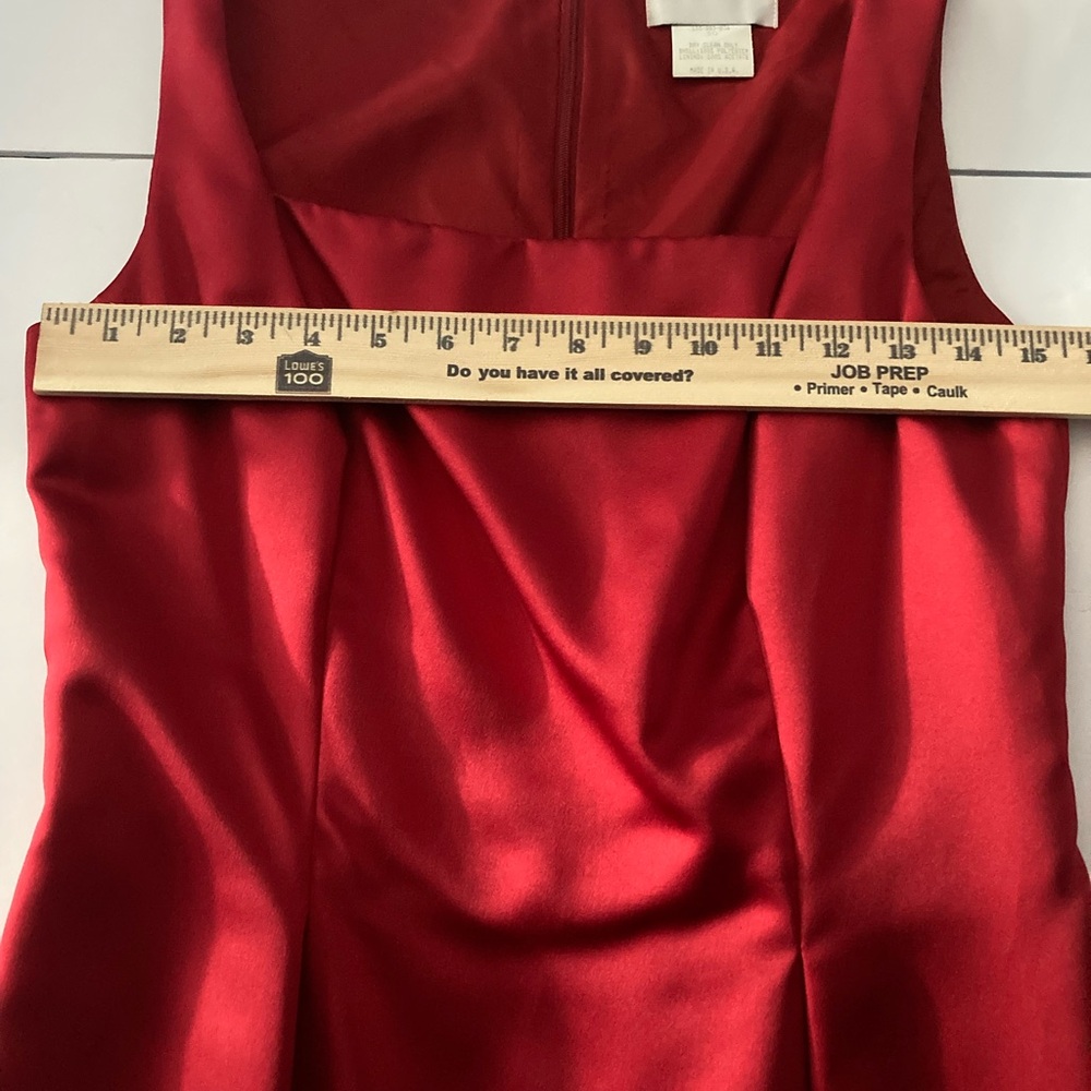 HUGO BUSCATI SZ 10 Red Satin Sleeveless Dress,WOW - Picture 8 of 10